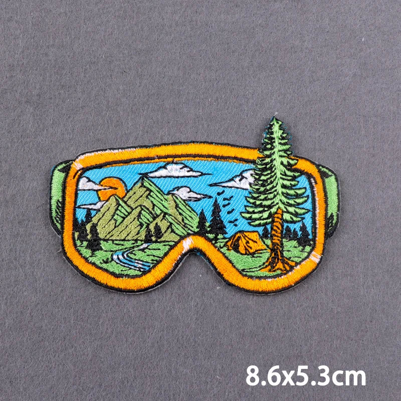 Stay Trippy Iron On Patches Landscape Scenery Patches For Clothing Themoadhesive Patch On Clothes Ironing Stickers DIY