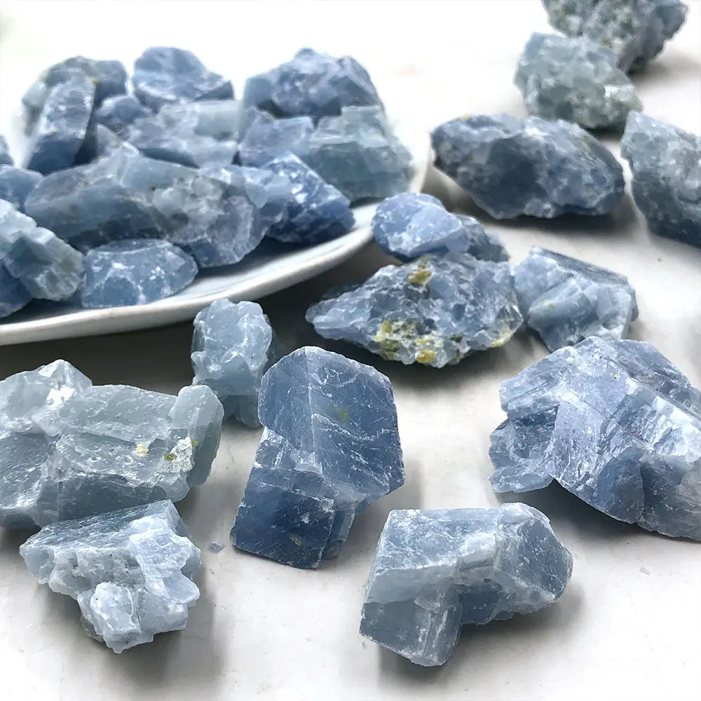 Natural Raw Blue Calcite Rough Stone Quartz Crystal