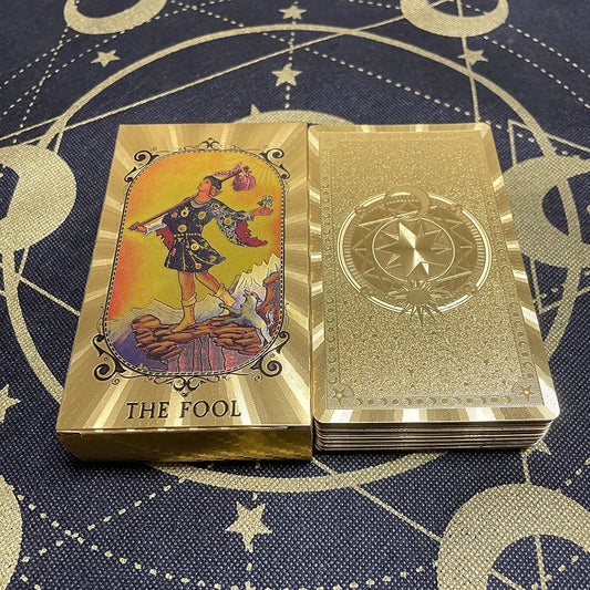 Golden Tarot Divination Cards Deck