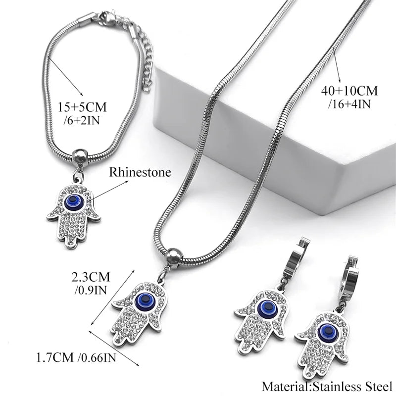 Luxury Turkish Blue Evil Eye Hamsa Fatima