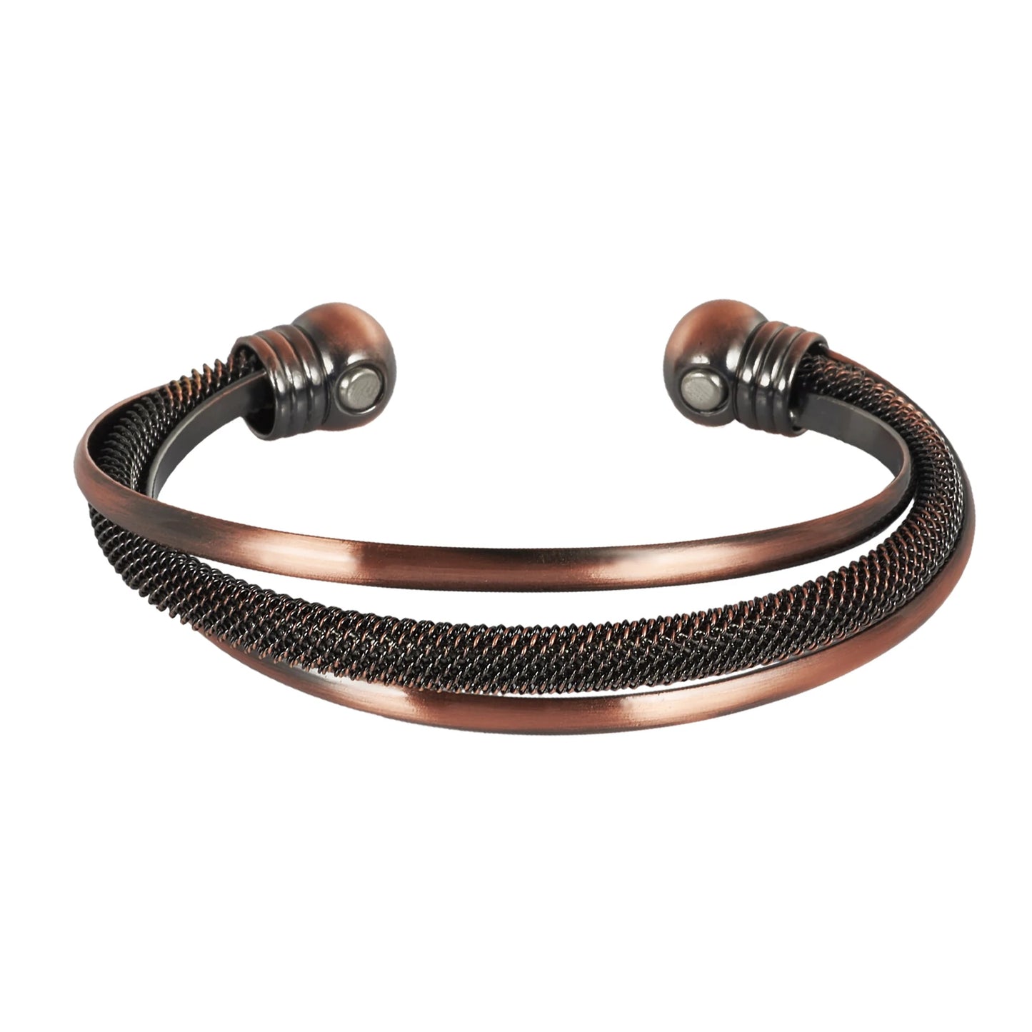 Vinterly Pure Copper Bracelets Female Magnetic Vintage Flower Adjustable Cuff High Magnets Bangle Soft Metal Women Gifts Jewelry