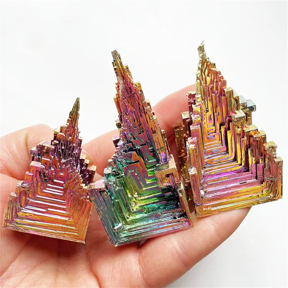 Natural Bismuth Tower Metal Mineral Pyramid Stones