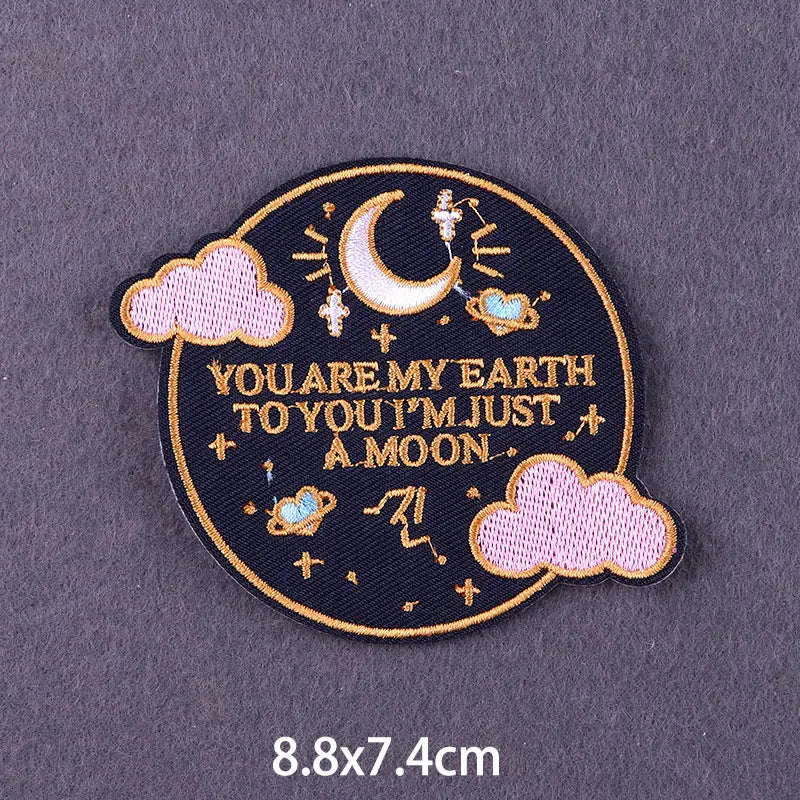 Stay Trippy Iron On Patches Landscape Scenery Patches For Clothing Themoadhesive Patch On Clothes Ironing Stickers DIY