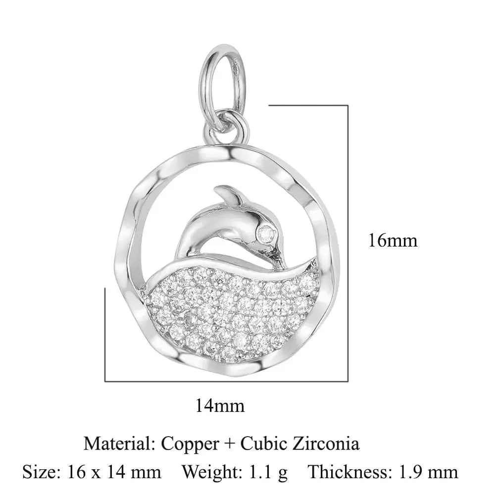 Round Ball Cross Heart Copper Zircon Jewelry Charms