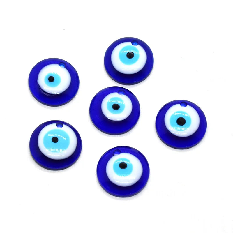 6pcs Acrylic Blue Evil Eye Earring/ Necklace Charms