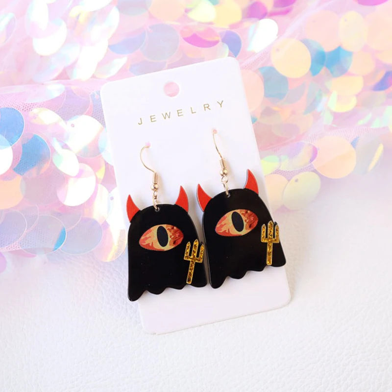 2024 Cute Cartoon Mushroom evil eye earrings