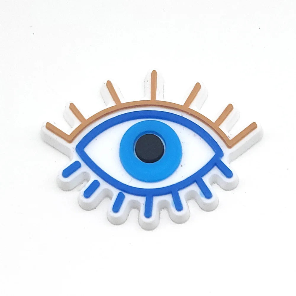 Evil Eye Shoe Charms for Crocs Accessories Blue Eyeball Monster Badge Women Buckle Kids Pins Decoration Jeans Shoes Accessories