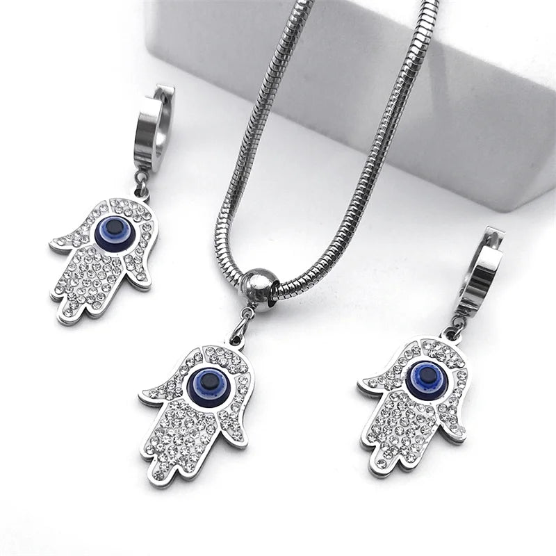 Luxury Turkish Blue Evil Eye Hamsa Fatima