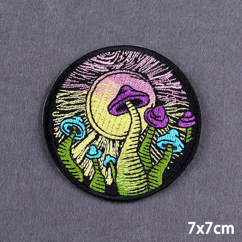 Stay Trippy Iron On Patches Landscape Scenery Patches For Clothing Themoadhesive Patch On Clothes Ironing Stickers DIY