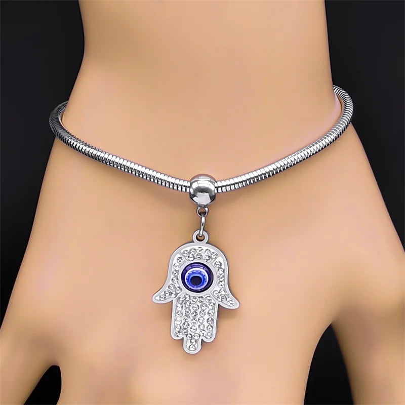 Luxury Turkish Blue Evil Eye Hamsa Fatima