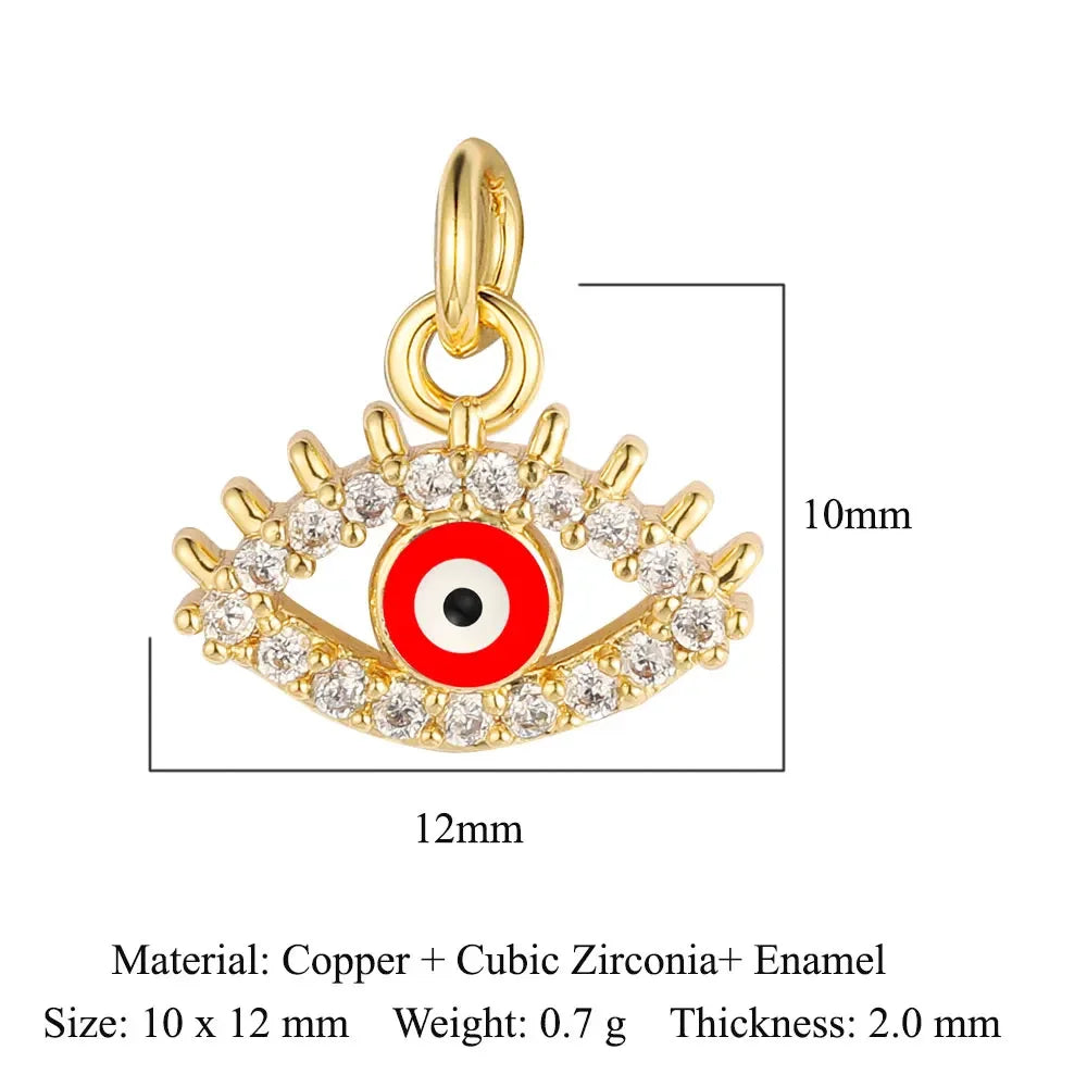 Round Ball Cross Heart Copper Zircon Jewelry Charms