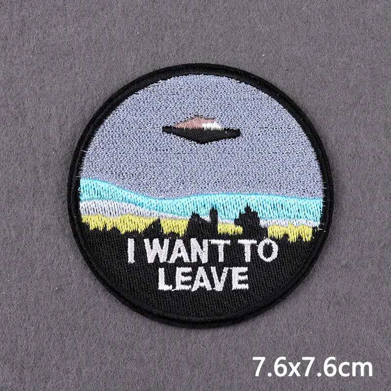 Stay Trippy Iron On Patches Landscape Scenery Patches For Clothing Themoadhesive Patch On Clothes Ironing Stickers DIY