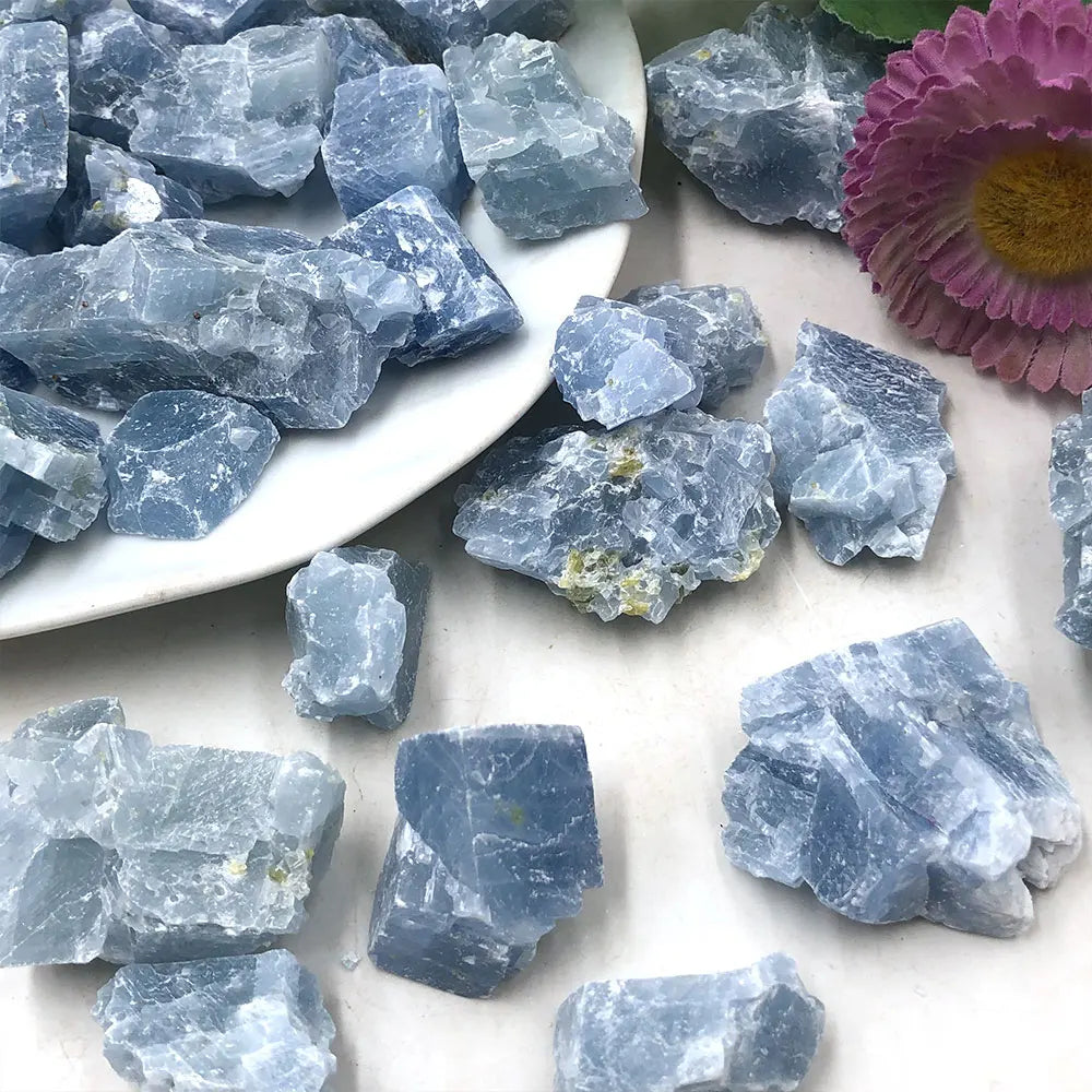 Natural Raw Blue Calcite Rough Stone Quartz Crystal