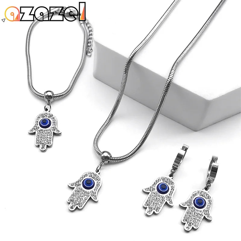 Luxury Turkish Blue Evil Eye Hamsa Fatima