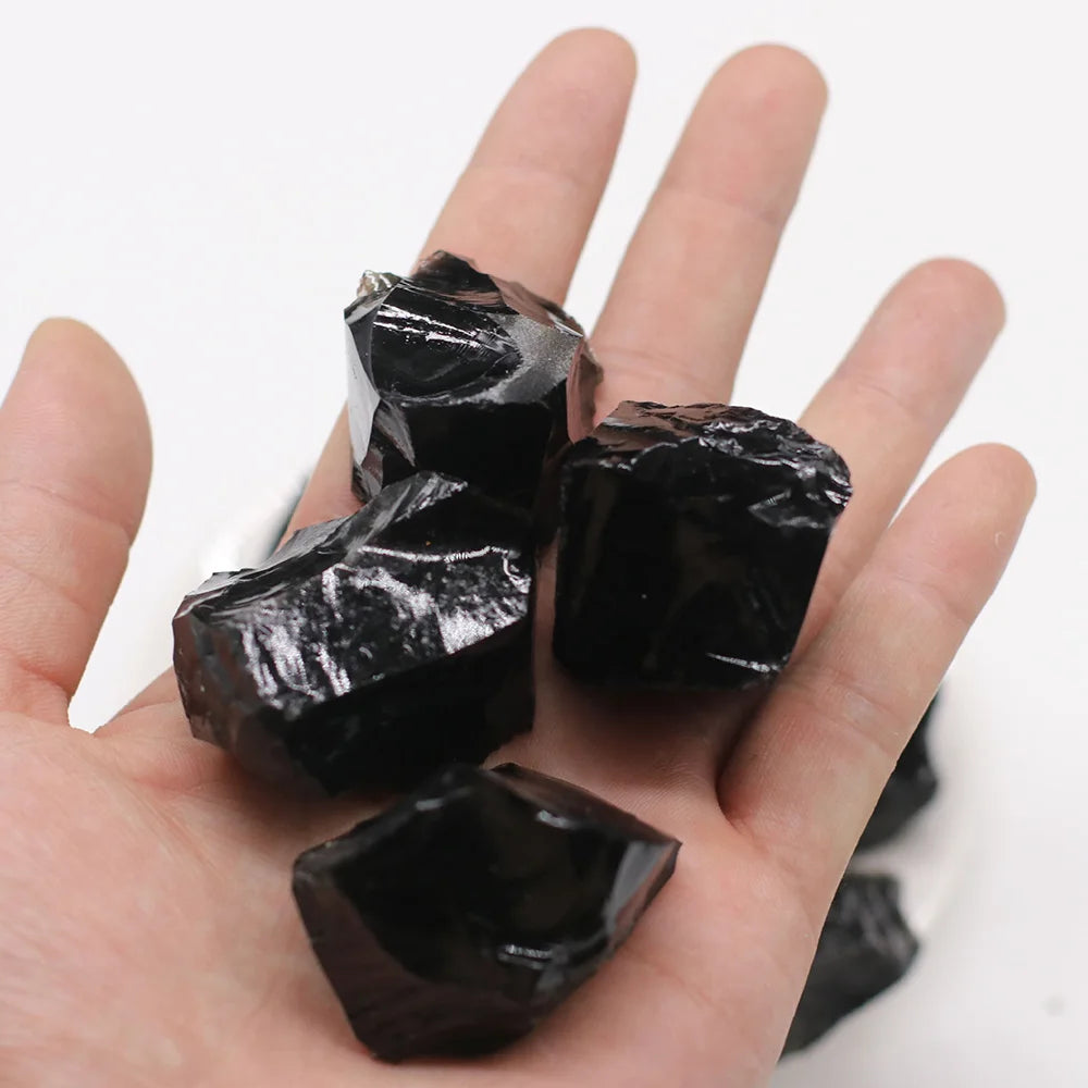 Rough Natural Black Obsidian Irregular Shape