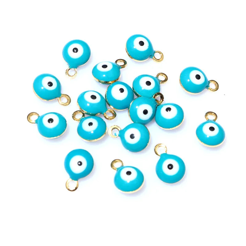 20pcs 8.5x6mm Enamel Evil Eyes Ball Charms