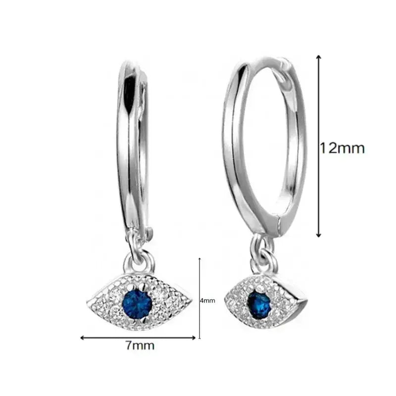 Hoop Earrings Heart/Evil Eye/Star Charms